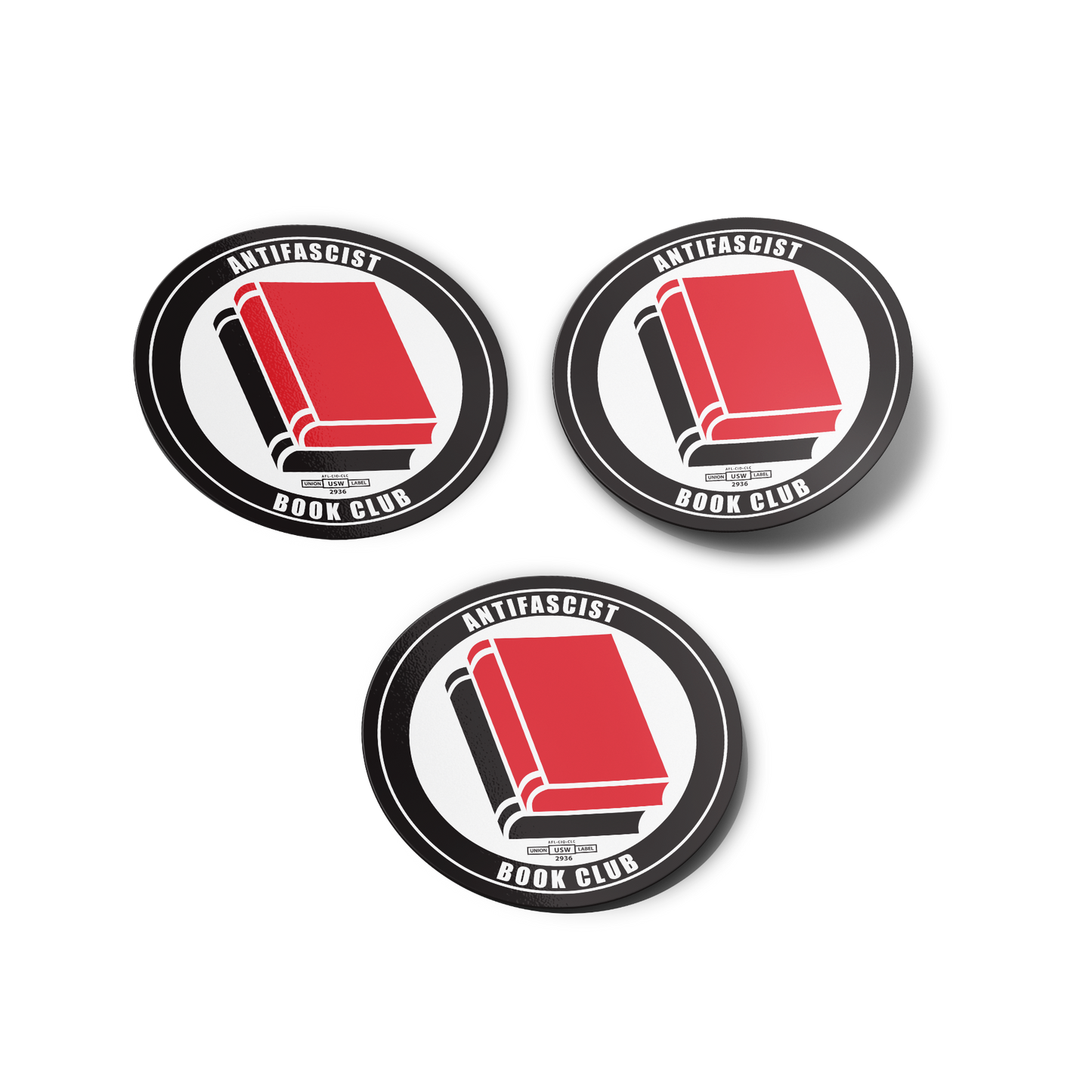 Antifascist Book Club Circle Stickers